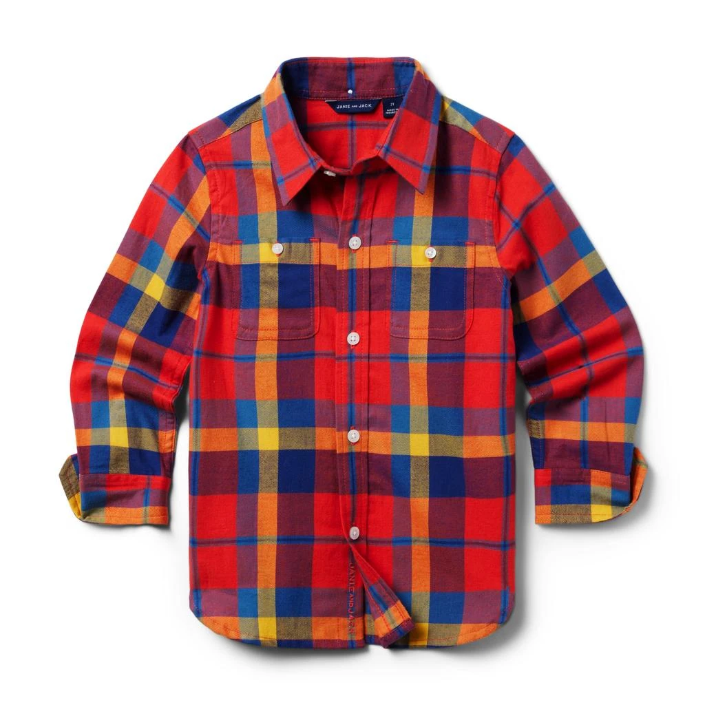 商品Janie and Jack|Brushed Plaid Button-Up (Toddler/Little Kid/Big Kid),价格¥257,第1张图片