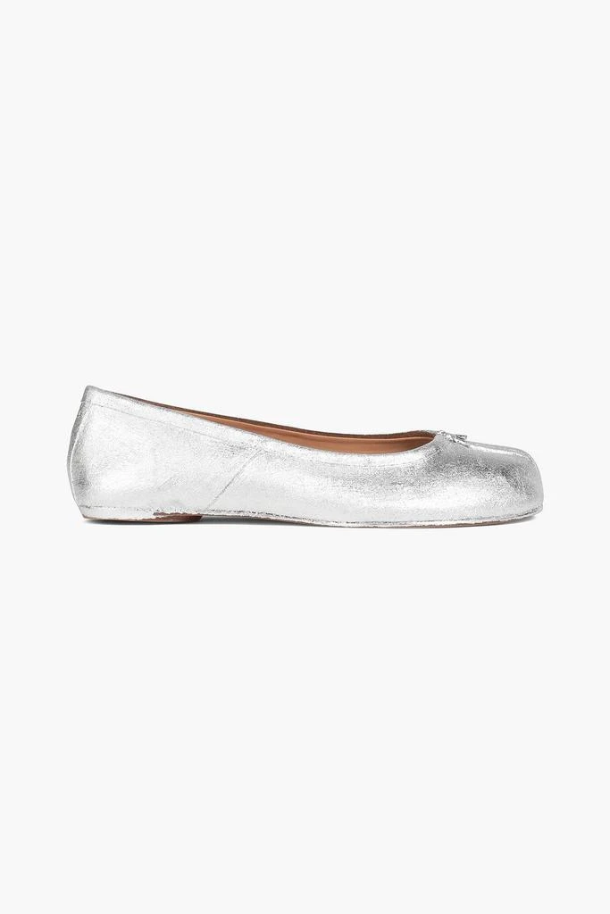 商品MAISON MARGIELA|Tabi split-toe metallic cracked-leather ballet flats,价格¥2560,第1张图片