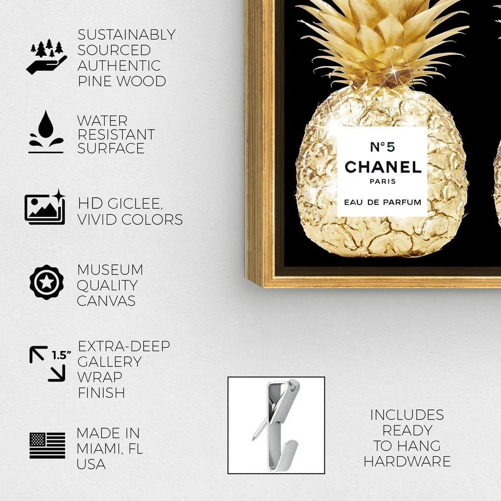 商品Oliver Gal|Fashion and Glam 'Pineapple First Class Black' Perfumes,价格¥1813,第3张图片详细描述