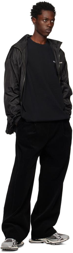 Black Embroidered Long Sleeve T-Shirt商品第4张图片规格展示