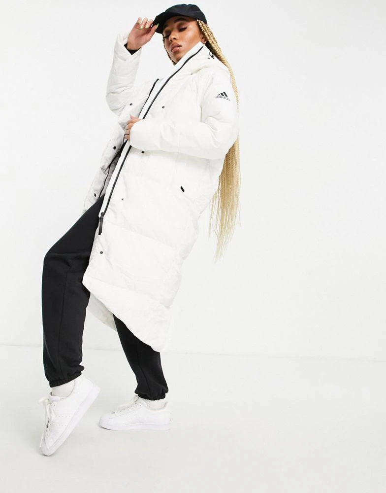 商品Adidas|adidas Outdoor longline down puffer jacket in white,价格¥1382,第4张图片详细描述
