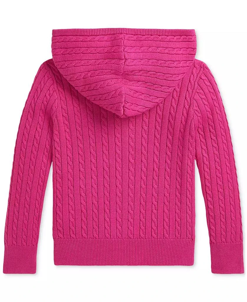 商品Ralph Lauren|Toddler & Little Girls Mini-Cable Cotton Full-Zip Hoodie,价格¥395,第3张图片详细描述