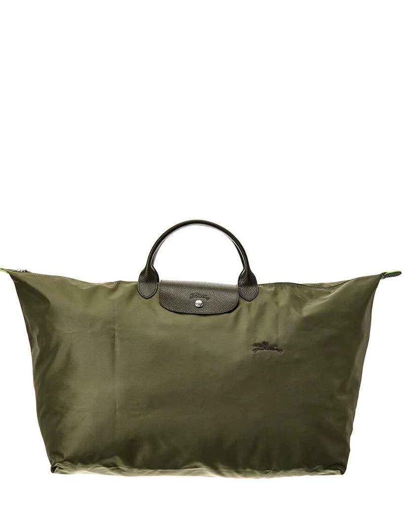 商品Longchamp|Longchamp Le Pliage Green Medium Canvas & Leather Travel Bag,价格¥1104,第1张图片