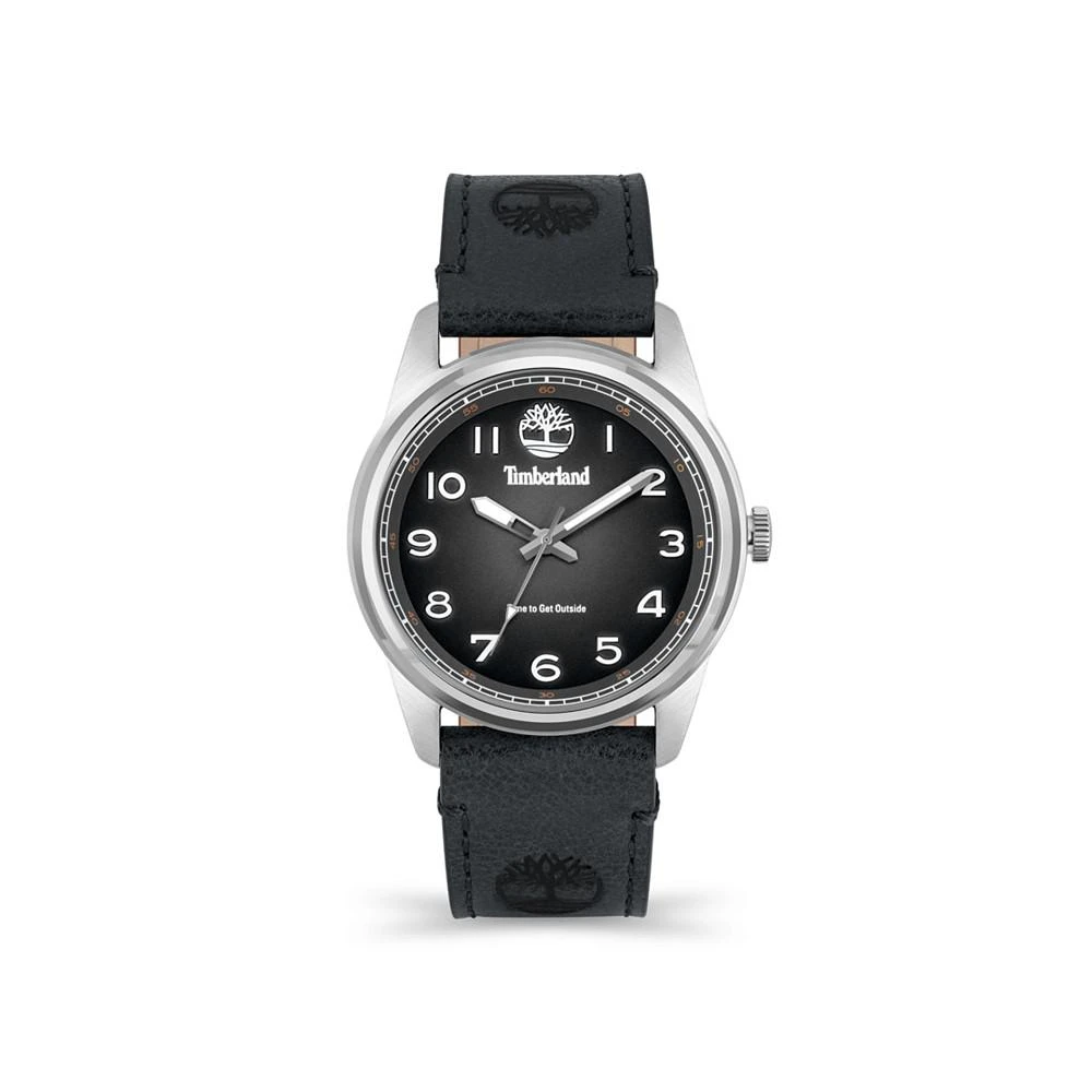 商品Timberland|Men's Northbridge Black Leather Strap Watch 45mm,价格¥892,第1张图片