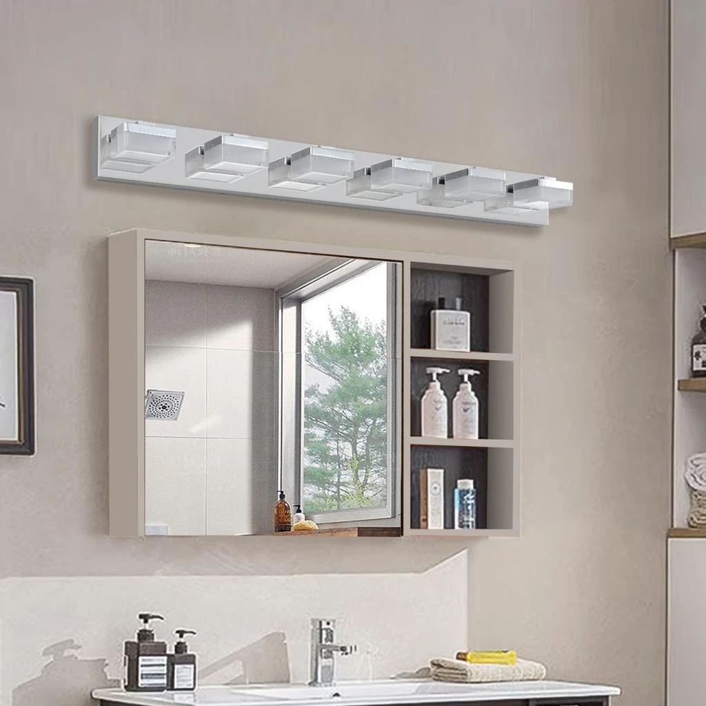 商品Simplie Fun|Modern 6-Light Chrome LED Vanity Mirror Light Fixture For Bathrooms And Makeup Tables,价格¥1502,第3张图片详细描述