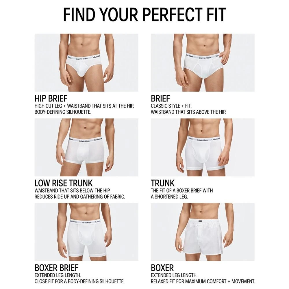 商品Calvin Klein|Men's 5-Pack Cotton Stretch Hip Briefs Underwear,价格¥402,第4张图片详细描述