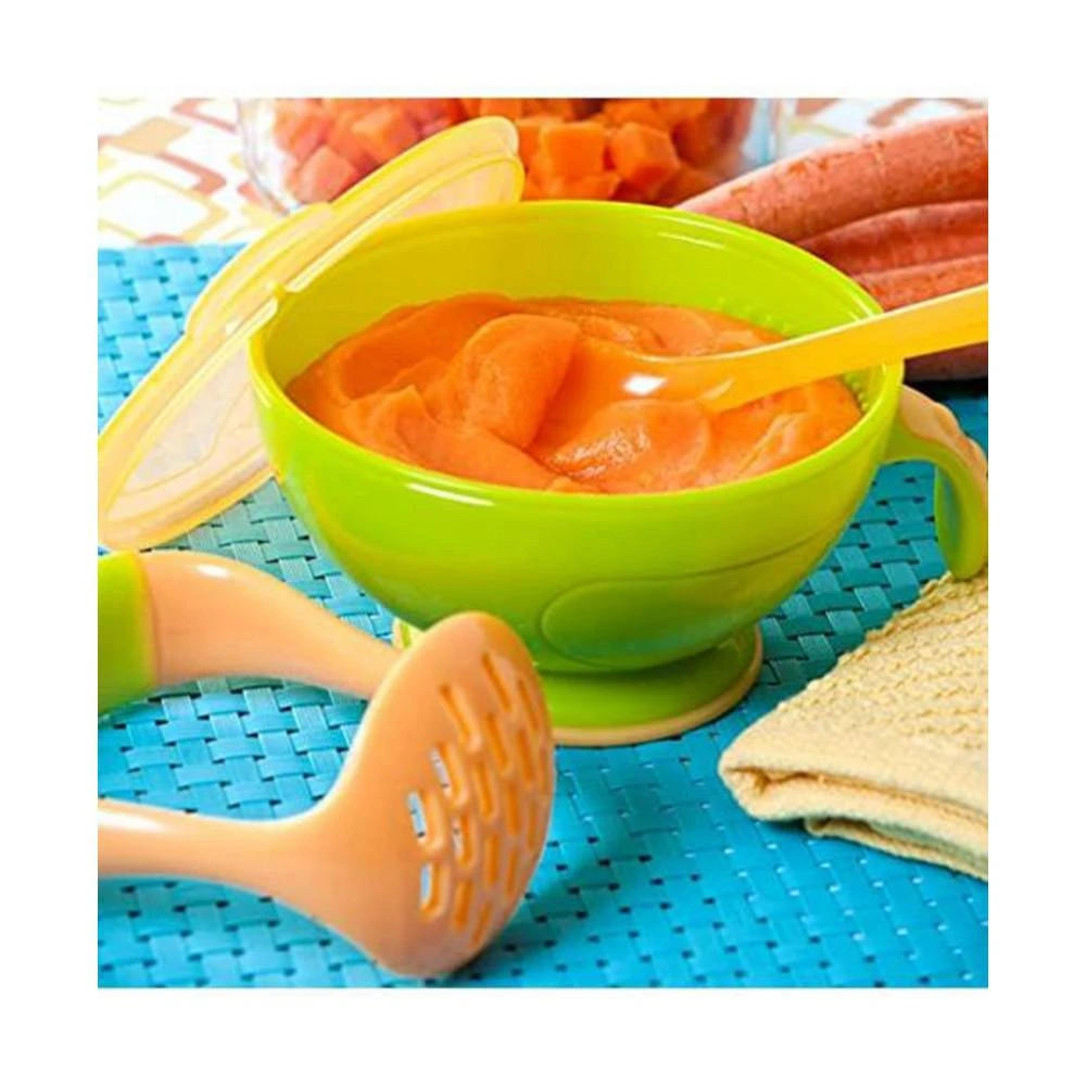 商品Nuby|Garden Fresh Mash N Feed Bowl with Spoon and Food Masher, Green/Orange,价格¥122,第2张图片详细描述
