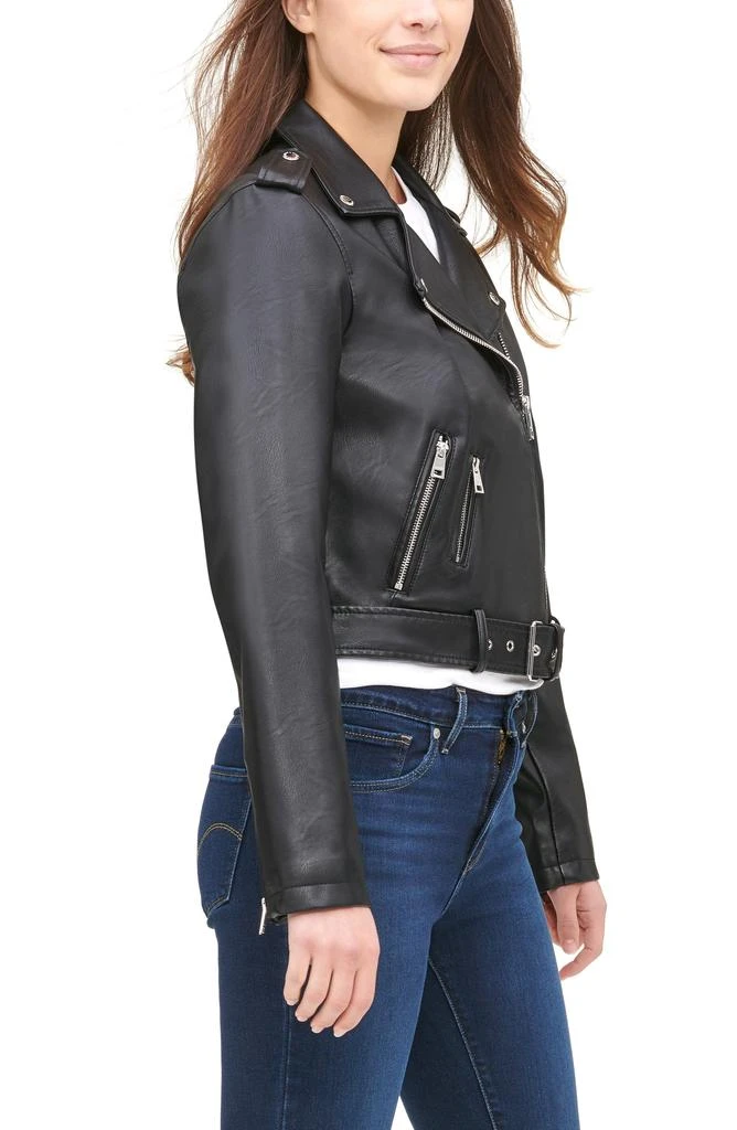 Faux Leather Fashion Belted Moto Jacket 商品