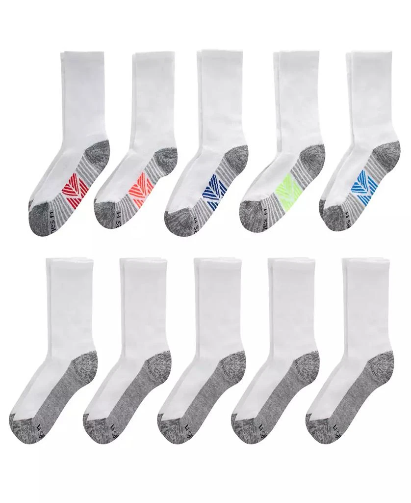 商品Hanes|Big Boys Ultimate Crew Socks, Pack of 10,价格¥92,第1张图片