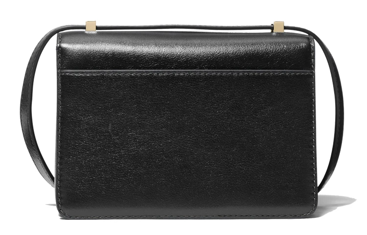 商品[国内直发] Michael Kors|迈克高仕 MK Hendrix 字母LOGO金扣翻盖纯色法式简约 皮质 斜挎包单肩包 迷你 女款 黑色,价格¥1052,第3张图片详细描述