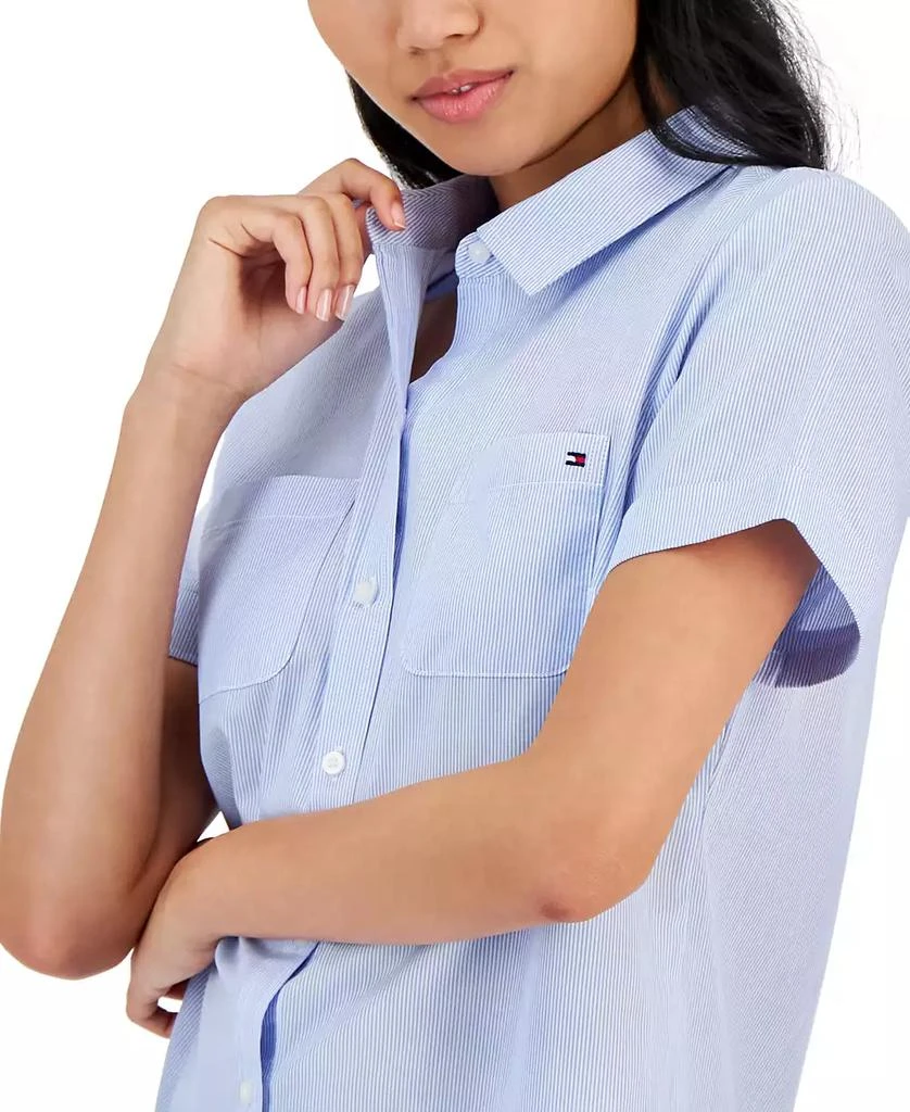 商品Tommy Hilfiger|Women's Striped Cotton Camp Shirt,价格¥353,第3张图片详细描述