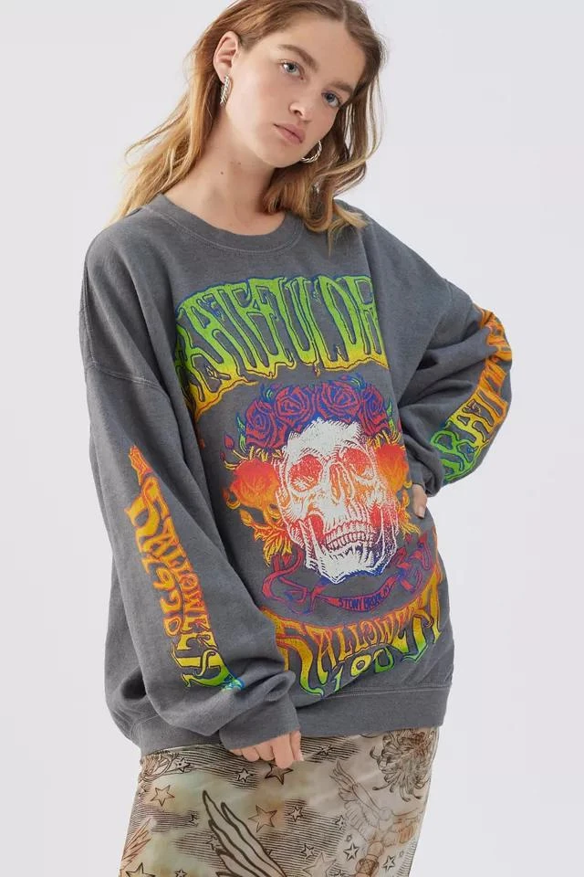 商品Urban Outfitters|Grateful Dead Skull Crew Neck Sweatshirt,价格¥302,第1张图片