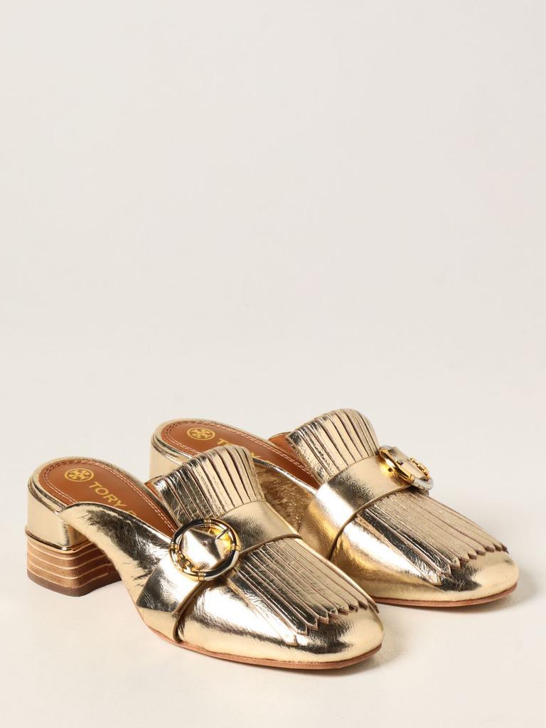 商品Tory Burch|Kiltie Tory Burch mules in laminated leather,价格¥1937,第4张图片详细描述