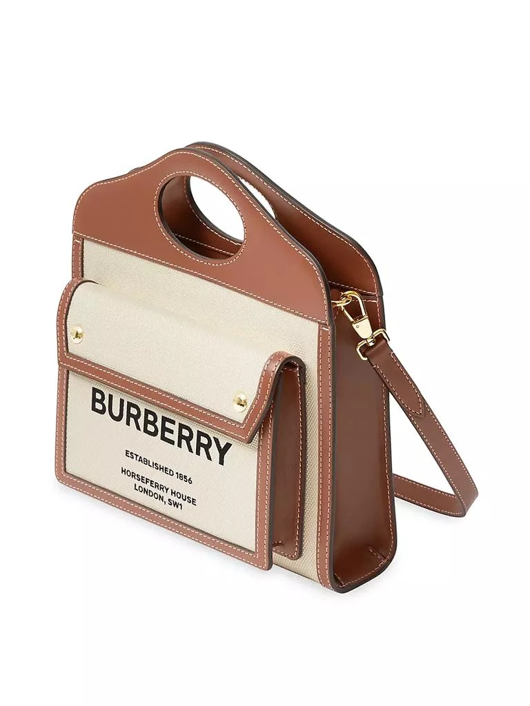 商品Burberry|Mini Leather-Trimmed Canvas Pocket Tote,价格¥10622,第3张图片详细描述