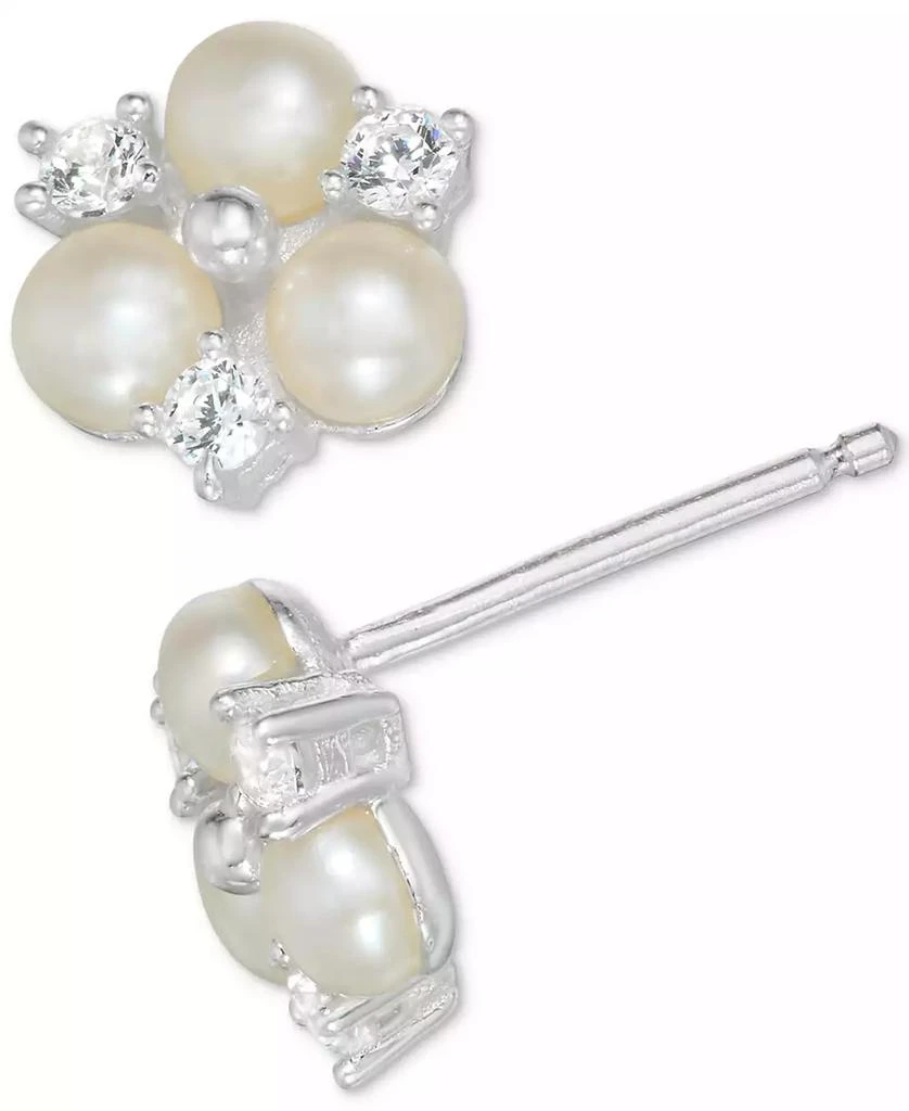 商品Macy's|Cultured Freshwater Pearl and Cubic Zirconia Pendant Necklace and Stud Earrings Set in Sterling Silver,价格¥362,第3张图片详细描述