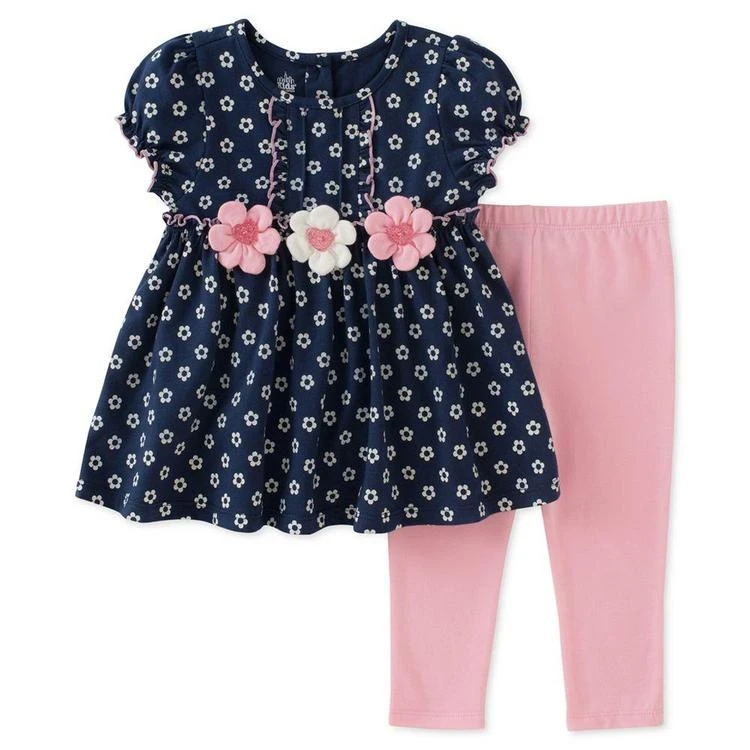 商品KIDS HEADQUARTERS|2-Pc. Flowers Tunic & Leggings Set, Baby Girls (0-24 months),价格¥113,第1张图片