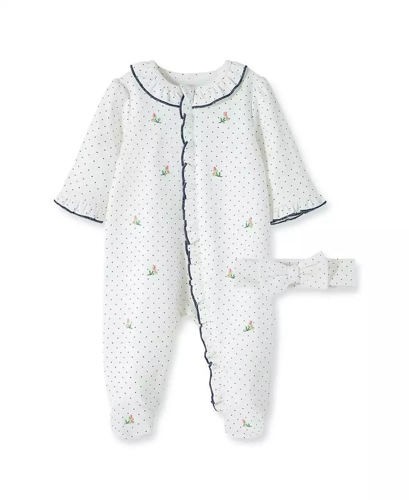 商品Little Me|Baby Girls Rosebud Footed Coverall and Headband, 2 Piece Set,价格¥101,第1张图片