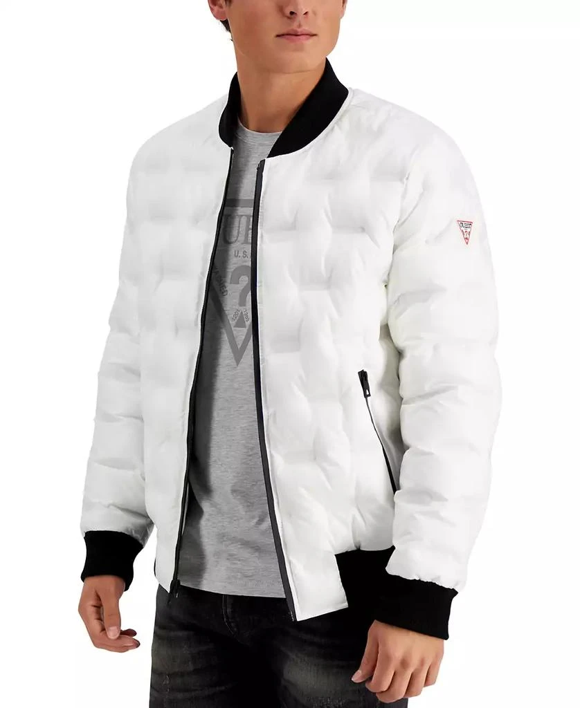 商品GUESS|Men's Stamp Quilt Puffer Bomber Jacket,价格¥705,第1张图片