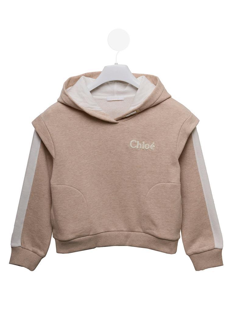 商品Chloé|Chloé Kids Baby Girls Beige Hooded Sweatshirt,价格¥893,第1张图片