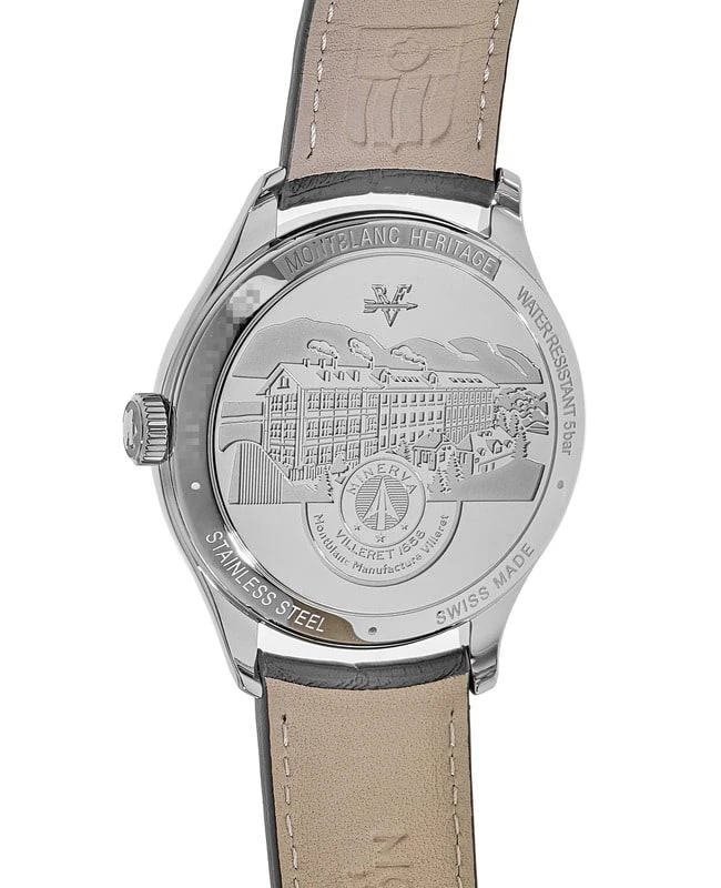 商品MontBlanc|Montblanc Heritage GMT Automatic Silver Dial Leather Strap Men&apos;s Watch 119948,价格¥9639,第3张图片详细描述