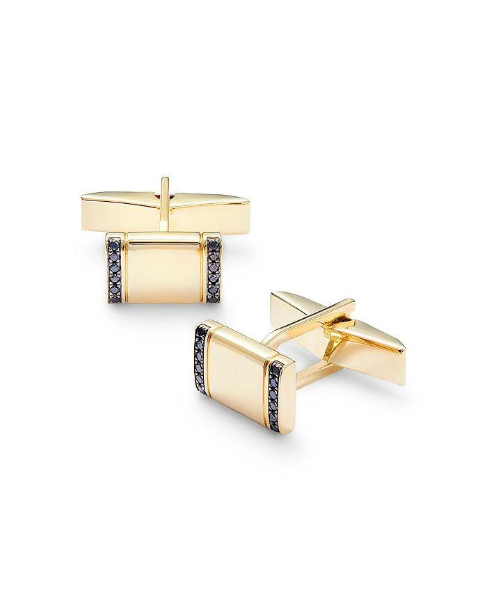 商品Bloomingdale's|Men's Black Diamond Cufflinks in 14K Gold, 0.15 ct. t.w.,价格¥8970,第1张图片详细描述