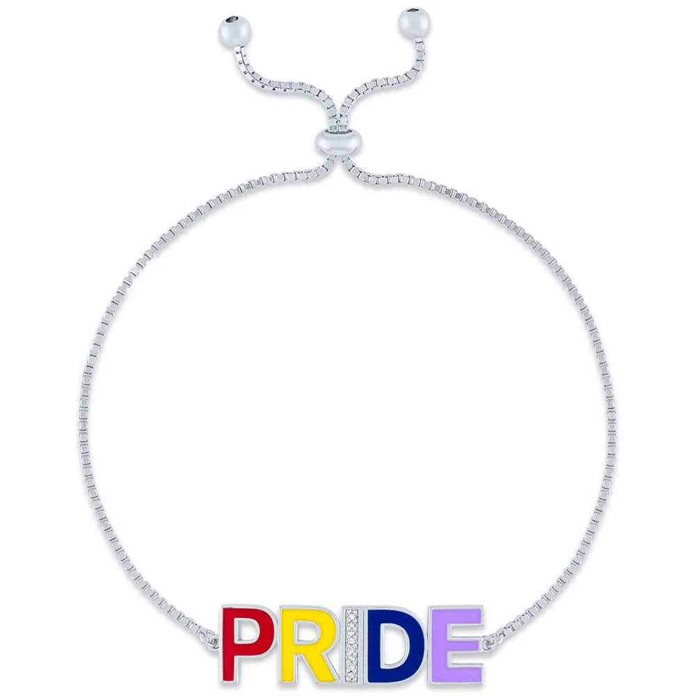 Diamond Accent Rainbow PRIDE Bolo Bracelet in Sterling Silver 商品