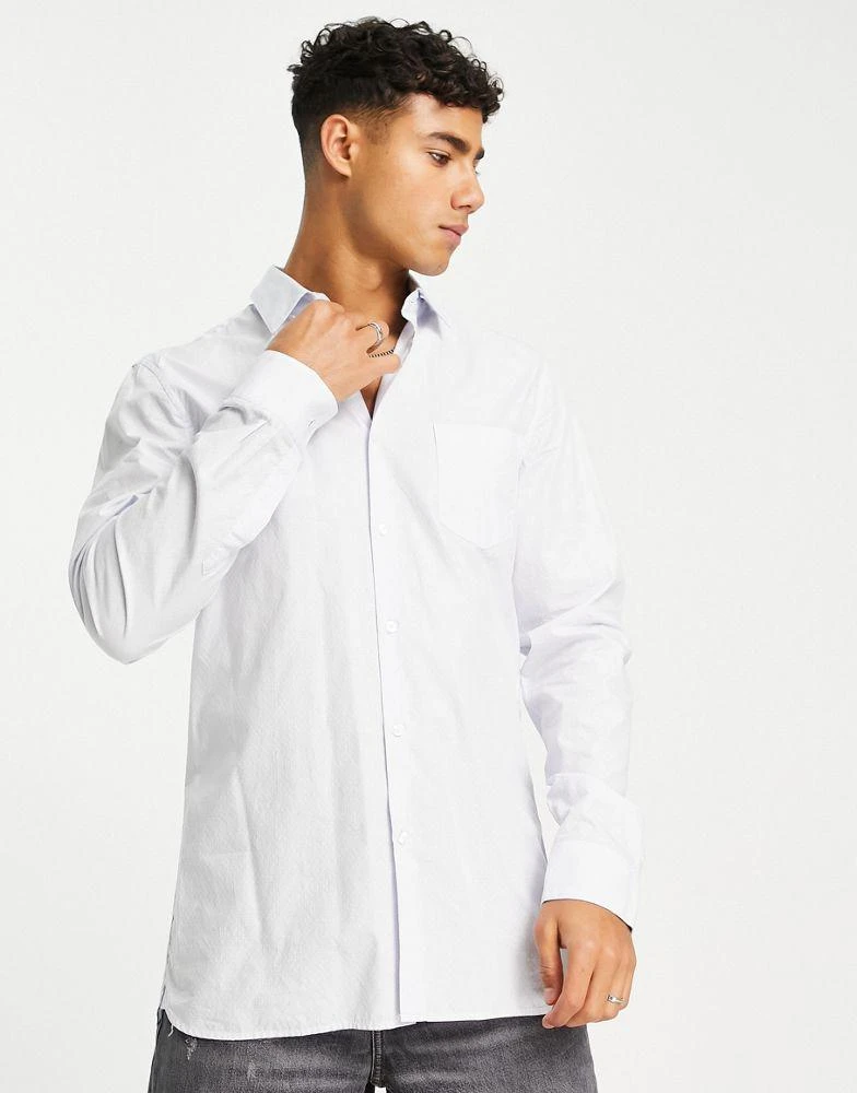 商品Lacoste|Lacoste long sleeve shirt in white,价格¥449,第1张图片