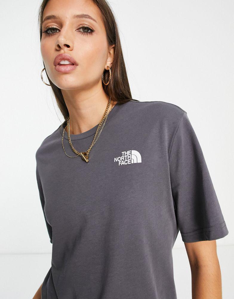 The North Face Leaves Graphic back print boyfriend fit t-shirt in grey Exclusive at ASOS商品第3张图片规格展示