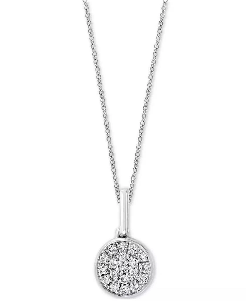 商品Effy|EFFY® Diamond Pavé Cluster 18" Pendant Necklace (1/10 ct. t.w.) in Sterling Silver or 14k Gold-Plated Sterling Silver,价格¥741,第1张图片