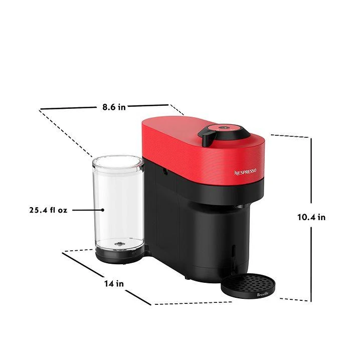 商品Nespresso|Vertuo Pop+ Coffee and Espresso Maker by Breville in Red,价格¥977,第5张图片详细描述