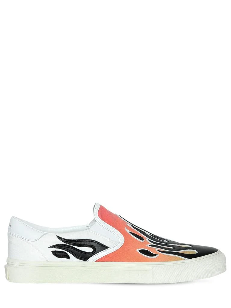 商品AMIRI|Flame Cotton Canvas Slip-on Sneakers,价格¥2272,第1张图片