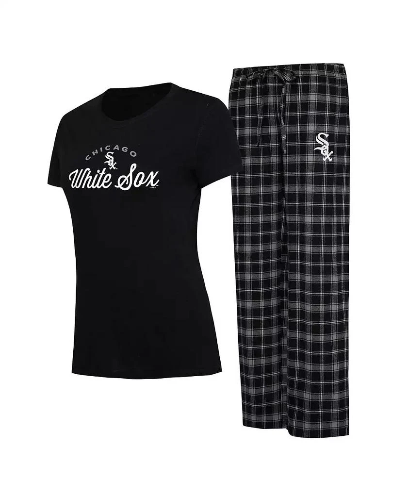 商品Concepts Sport|Women's Black, Gray Chicago White Sox Arctic T-shirt and Flannel Pants Sleep Set,价格¥411,第1张图片