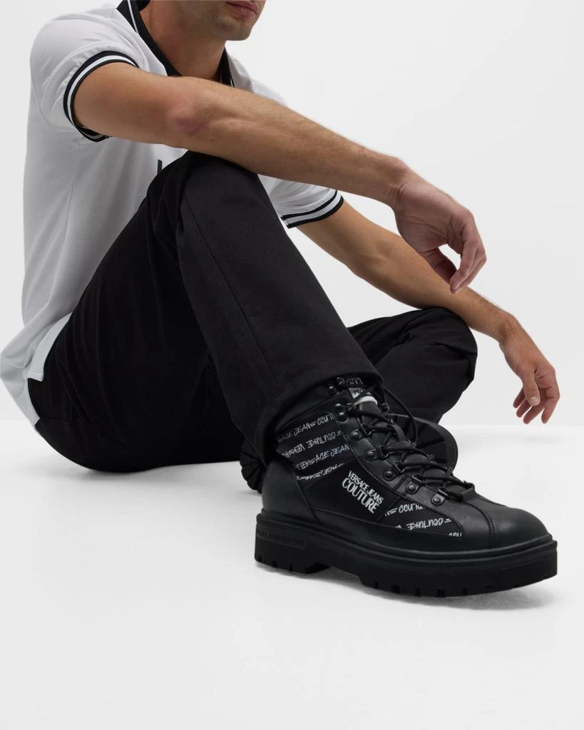 商品Versace|Men's Syrius Allover Logo Combat Boots,价格¥3256,第3张图片详细描述