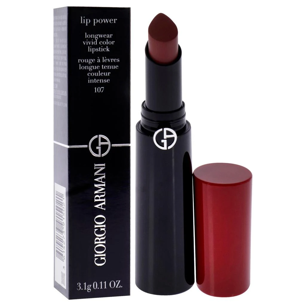 商品Giorgio Armani|Lip Power Longwear Vivid Color Lipstick - 107 Soft Beige by  for Women - 0.11 oz Lipstick,价格¥404,第3张图片详细描述