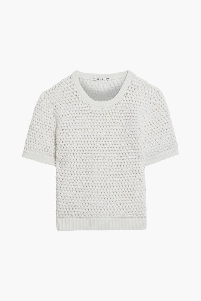 商品Alice + Olivia|Ciara embellished crochet-knit wool-blend top,价格¥1862,第3张图片详细描述