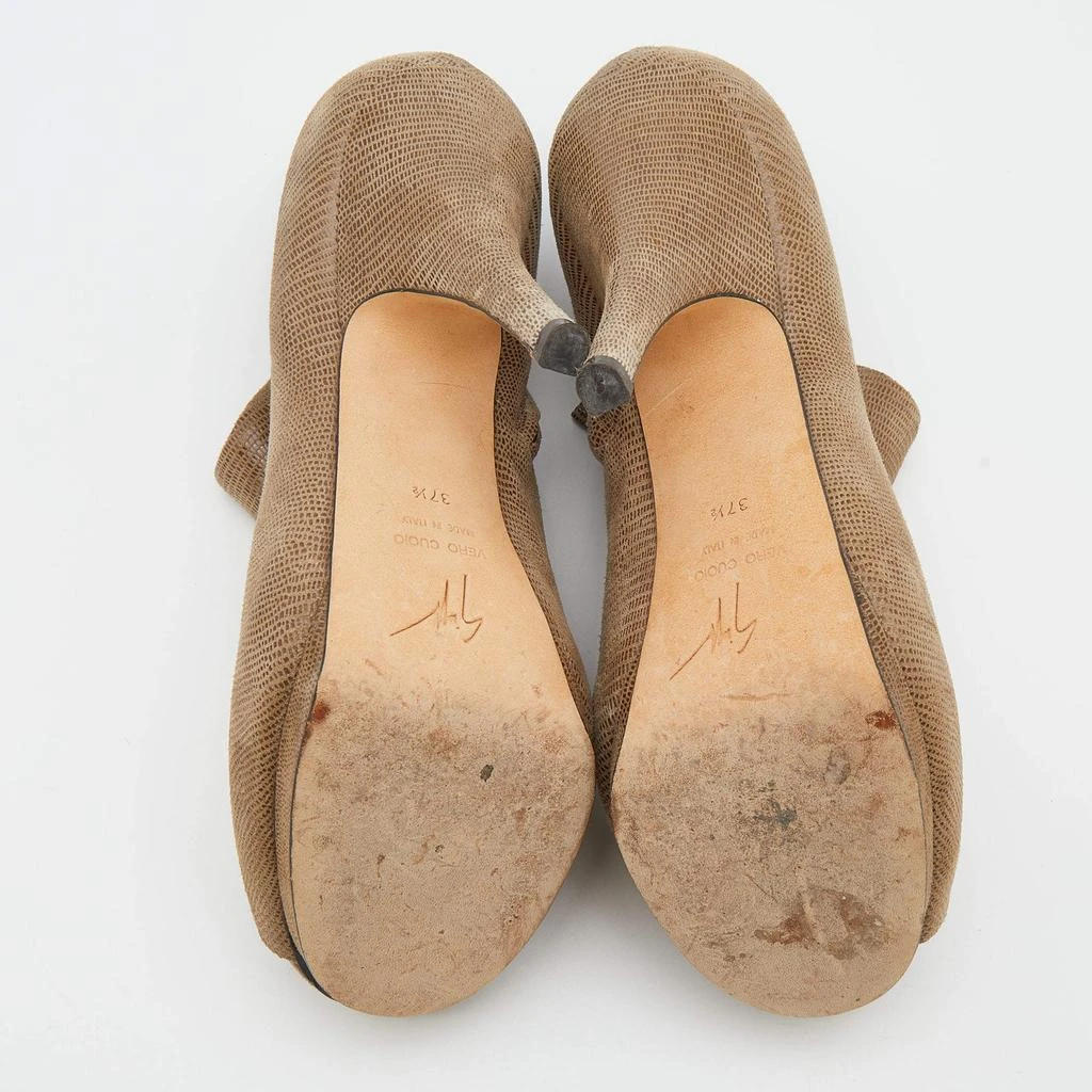 Giuseppe Zanotti Beige Suede Peep Toe Platform Ankle Length Boots Size 37.5 商品