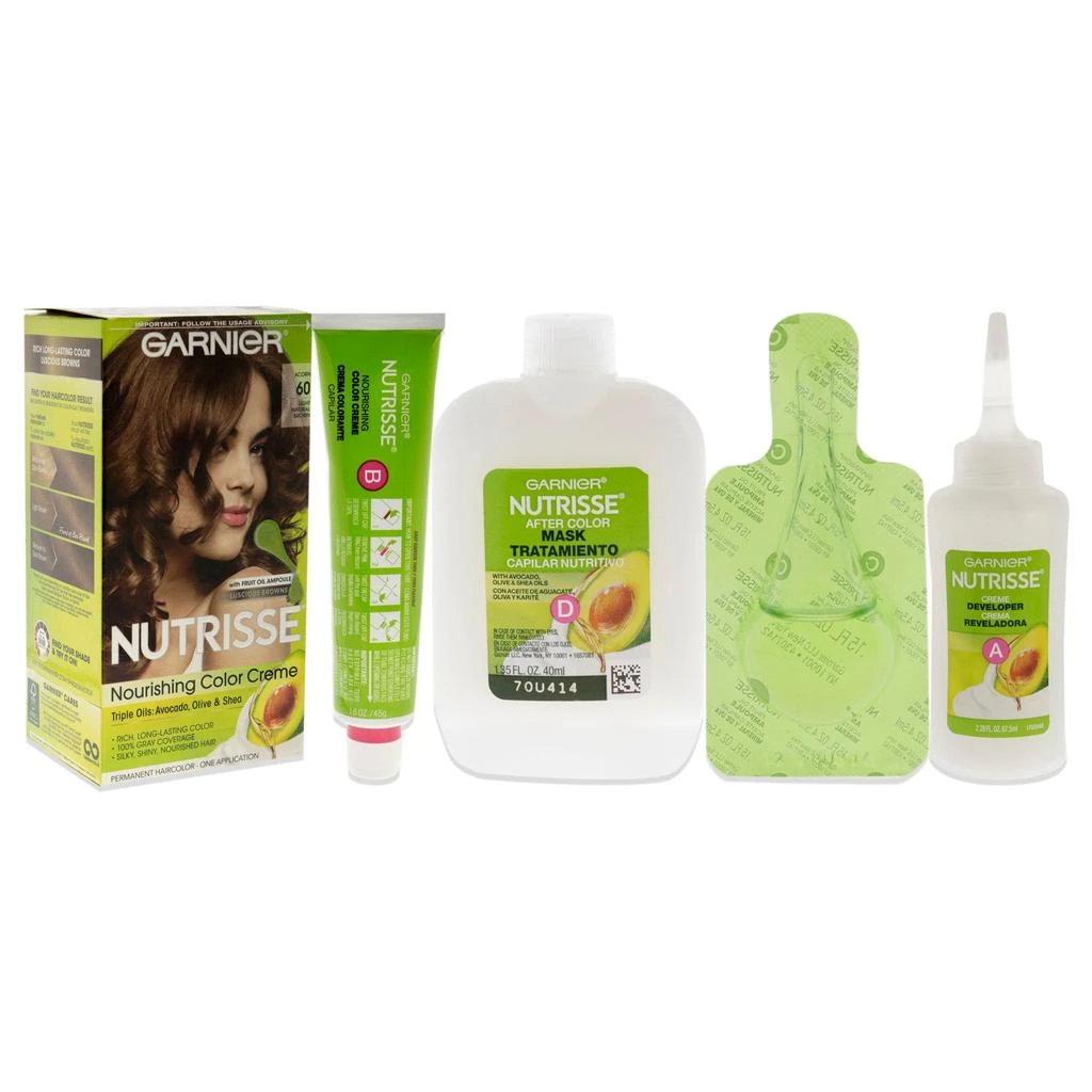商品Garnier|Nutrisse Nourishing Color Creme #60 Light Natural Brown by Garnier for Unisex - 1 Application Hair Color,价格¥126,第2张图片详细描述