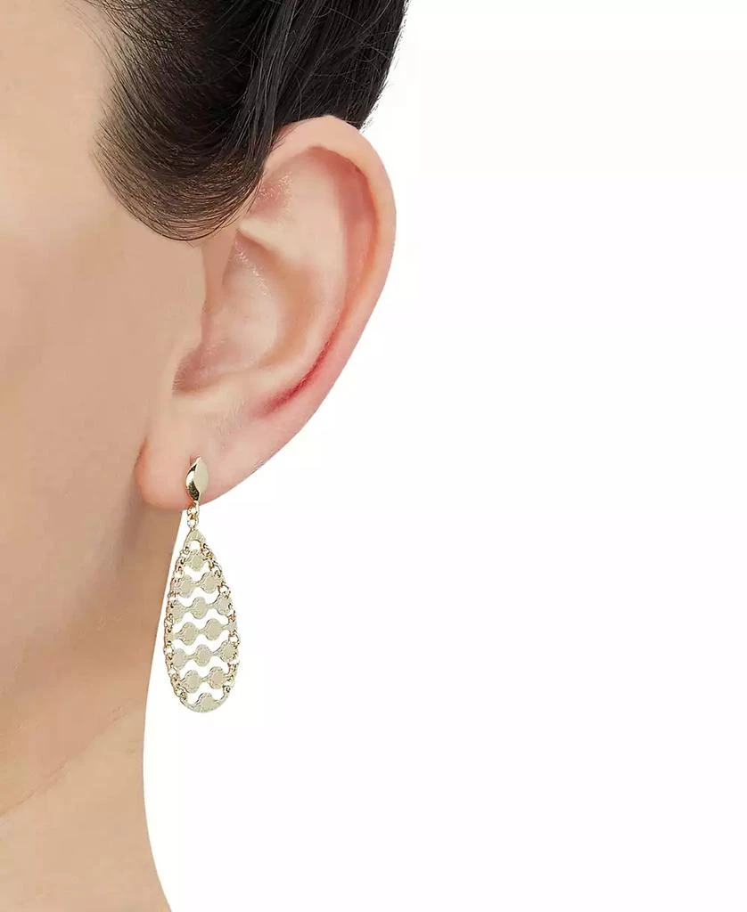 商品Italian Gold|Openwork Teardrop Drop Earrings in 10k Gold,价格¥2152,第2张图片详细描述