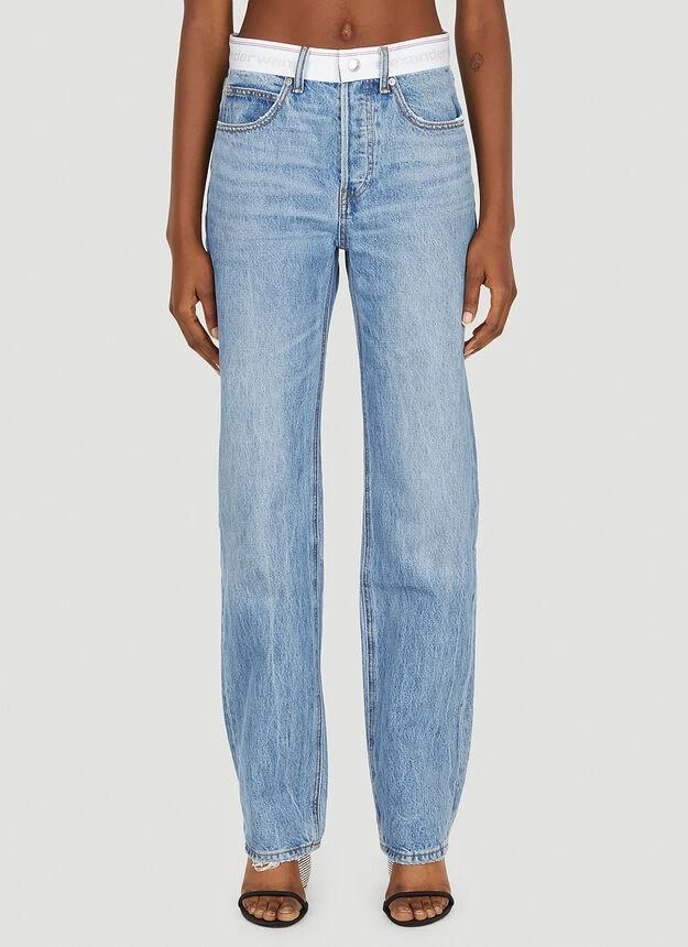 商品Alexander Wang|Logo Waistband Jeans in Blue,价格¥2427,第1张图片