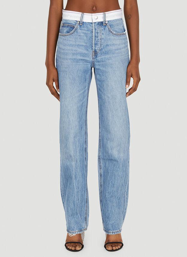 商品Alexander Wang|Logo Waistband Jeans in Blue,价格¥2907,第1张图片