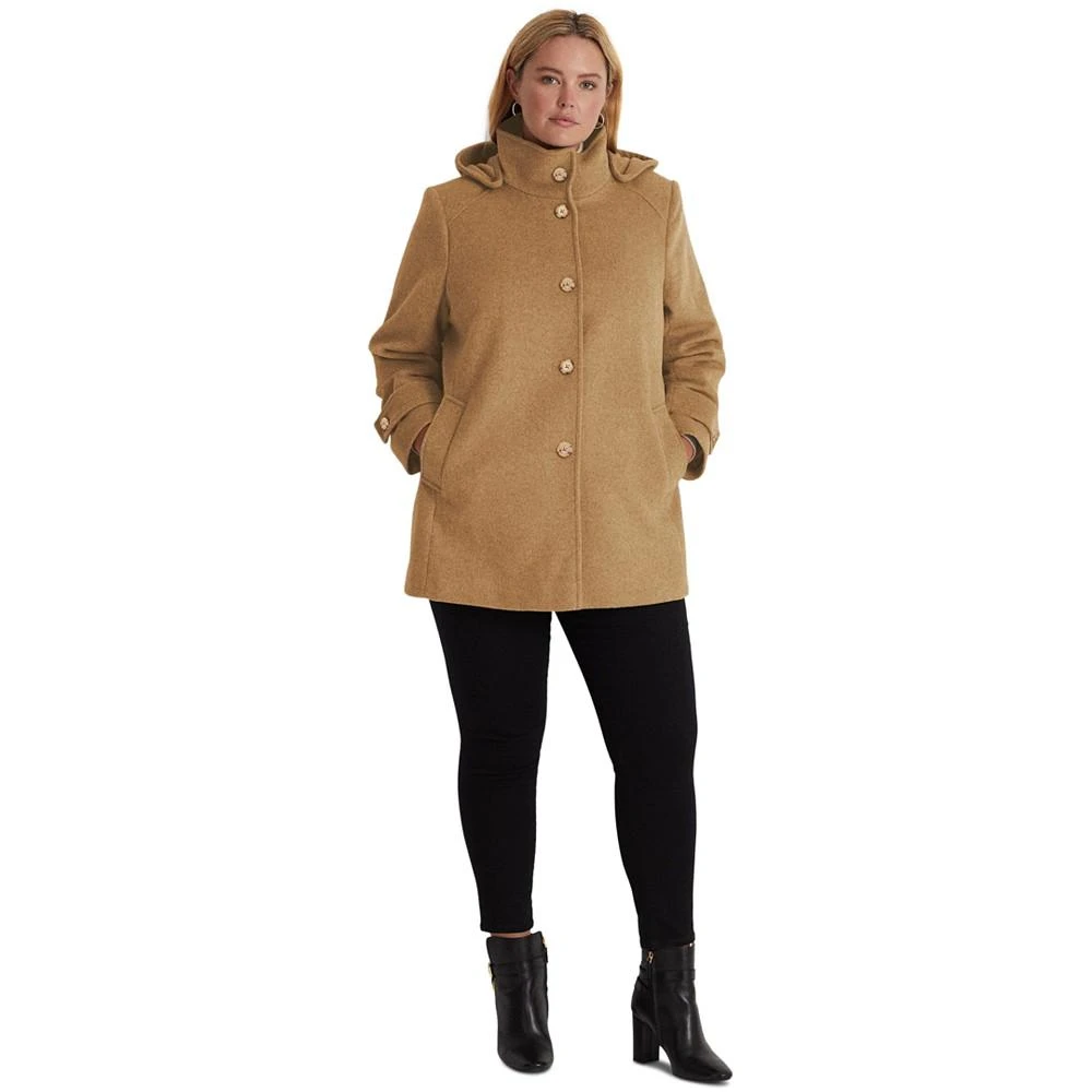 商品Ralph Lauren|Women's Plus Size Hooded Button-Front Coat, Created for Macys,价格¥1756,第4张图片详细描述