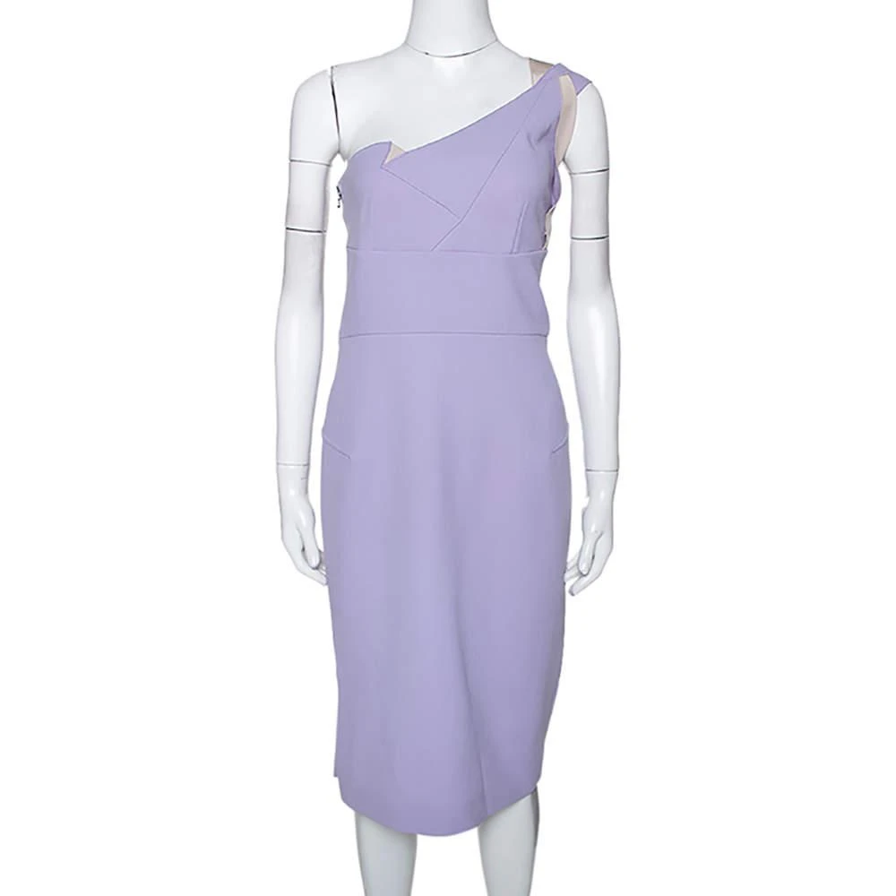 商品[二手商品] ROLAND MOURET|Roland Mouret Lavender Wool Crepe One Shoulder Aglais Dress L,价格¥2147,第1张图片