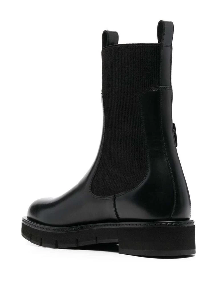 商品Salvatore Ferragamo|Ferragamo Black Chelsea Boots Crafted In Smooth Calf Leather With Elastic Knit Side Inserts And With Rubber Sole With Little Heel,价格¥4422,第3张图片详细描述