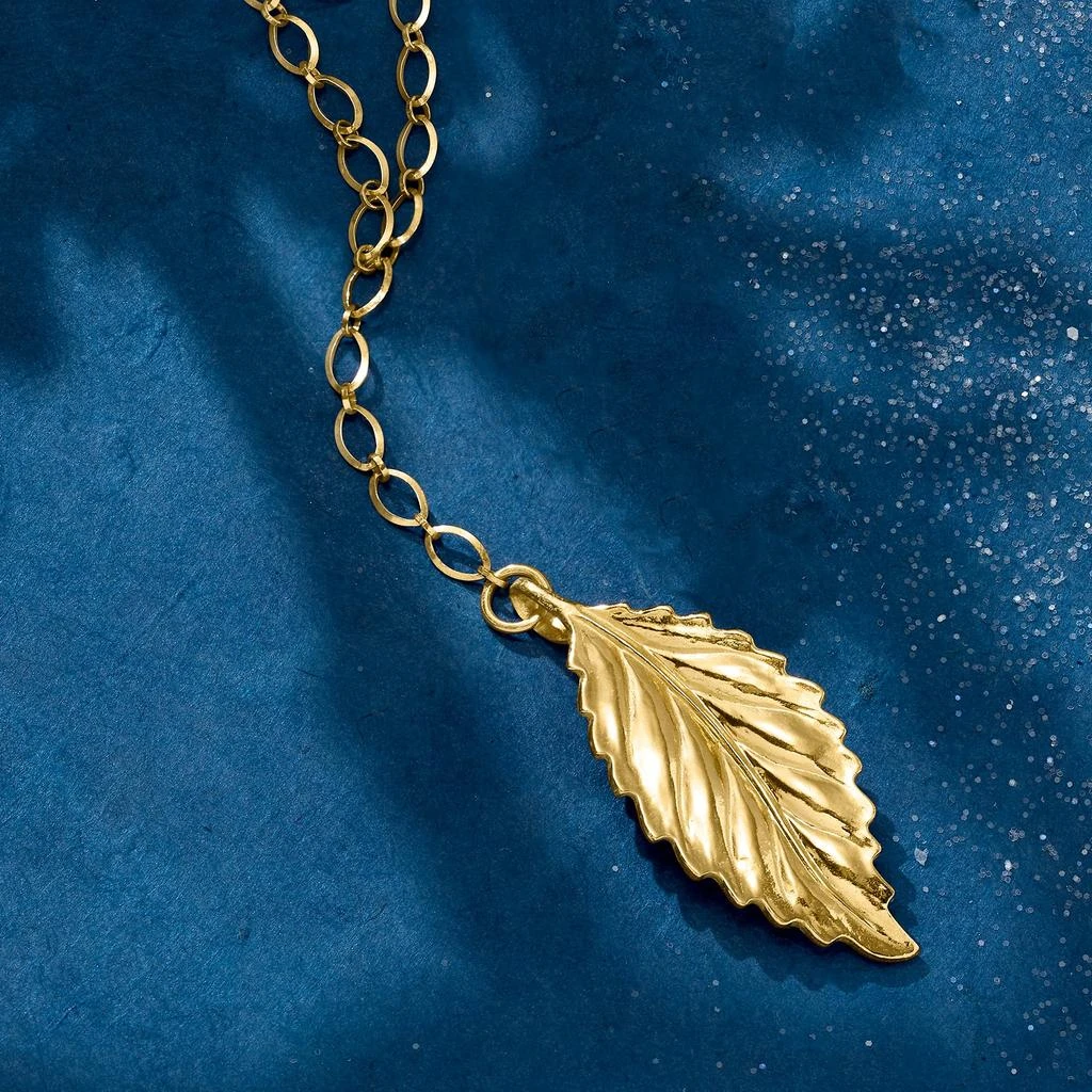 商品Ross-Simons|Ross-Simons Italian 18kt Gold Over Sterling Leaf Y-Necklace,价格¥787,第2张图片详细描述