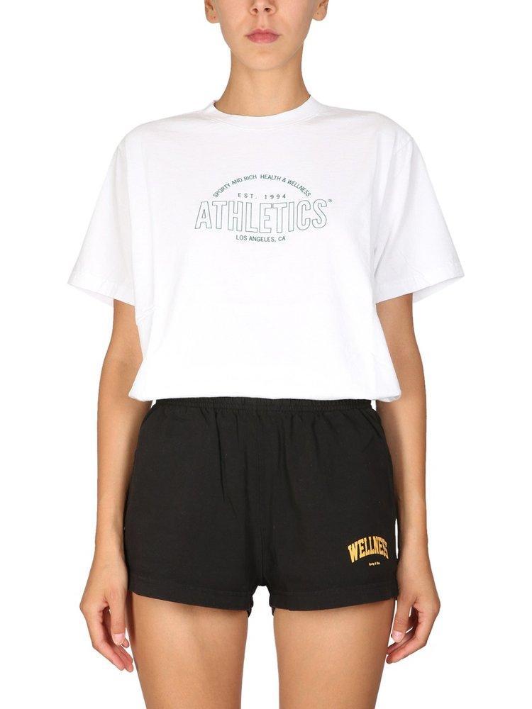 商品Sporty & Rich|Sporty & Rich Logo-Print Crewneck T-Shirt,价格¥335-¥399,第1张图片