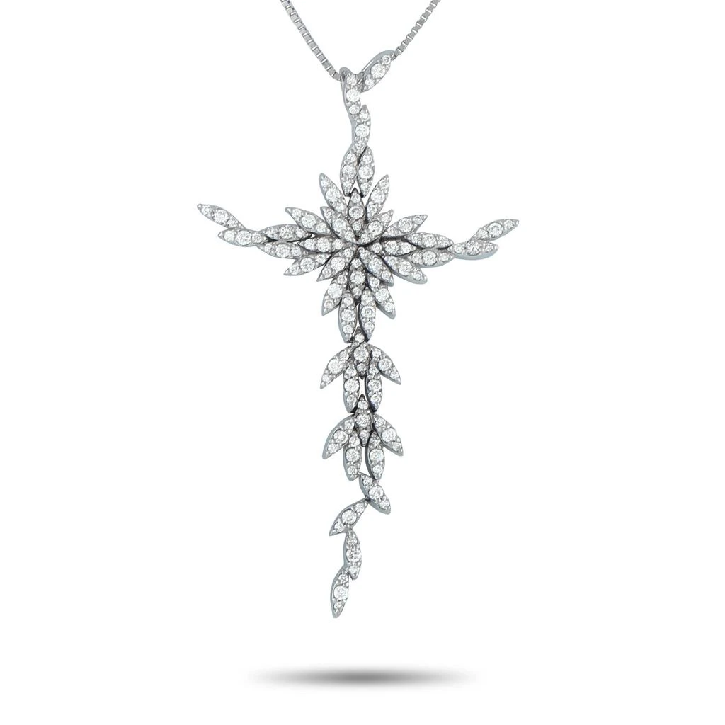 商品[二手商品] LB Exclusive|18K White Gold 1.08 ct Diamond Cross Pendant Necklace MF22-101025,价格¥16425,第1张图片
