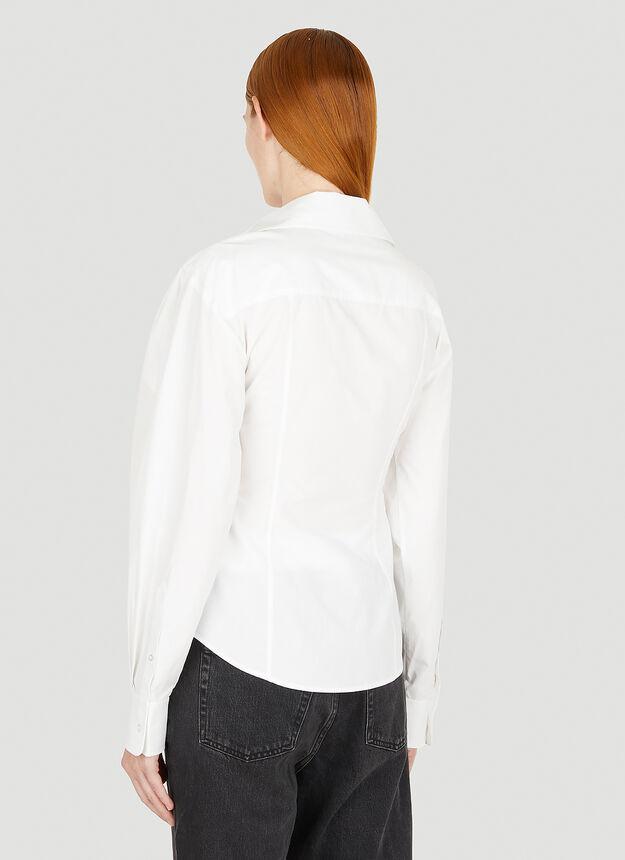Twisted Front Shirt in White商品第4张图片规格展示
