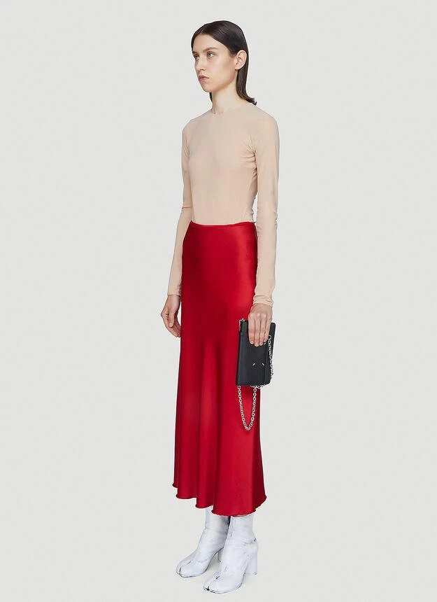 商品MAISON MARGIELA|Stretch Satin Skirt in Red,价格¥2061,第2张图片详细描述