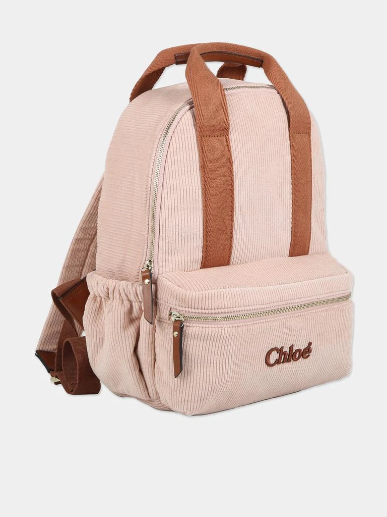 商品Chloé|Chloé Girls Corduroy Backpack in Pink (36cm),价格¥1336,第3张图片详细描述