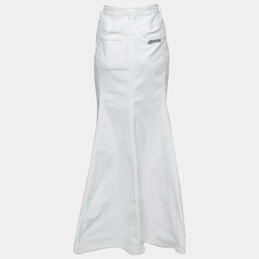 商品[二手商品] Just Cavalli|Just Cavalli White Denim Flared Maxi Skirt L,价格¥988,第2张图片详细描述